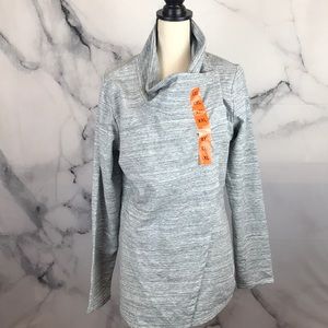 NWT Danskin heather grey wrap sweater jacket